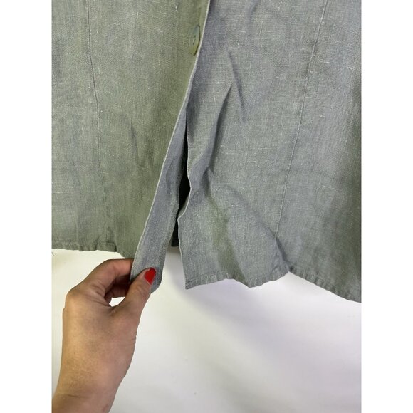 Vintage 90s Timbuktu Linen Flowy Button Shirt Tunic USA Lagenlook - Picture 4 of 6